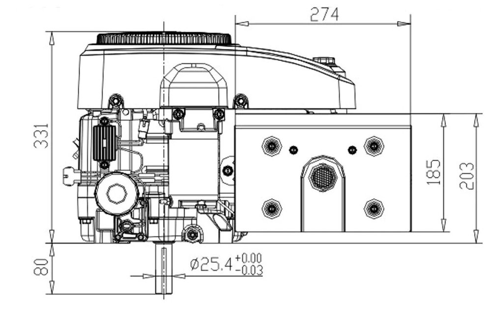 Benzinmotor LC1P91F 16PS 546cm³ | Loncin