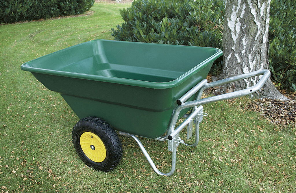 Kippkarre, Gartenwagen mit Anhängerfunktion, 350 Liter