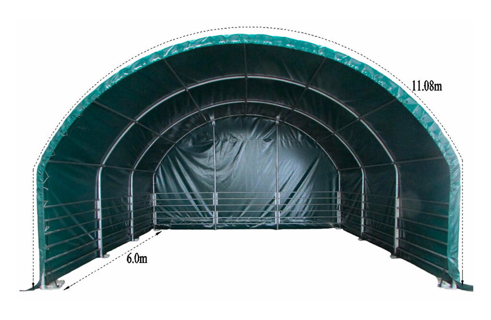 Weidezelt 6x6x3,7m, Weideunterstand 610 g/m²PVC-Plane