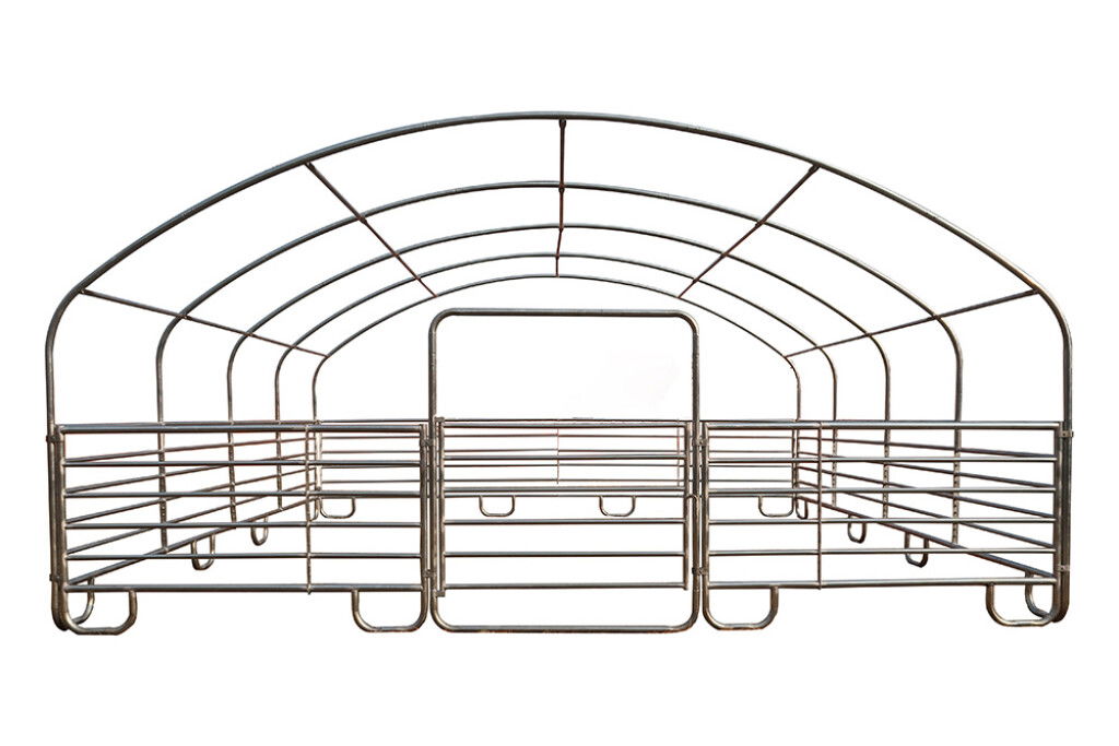 Weidezelt 8x8x4m, Weideunterstand mit PVC-Plane, geschlossene Front