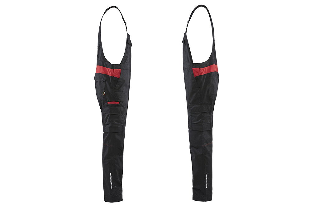 Blåkläder Latzhose mit Stretch, Industrie, schwarz-rot - 4XL