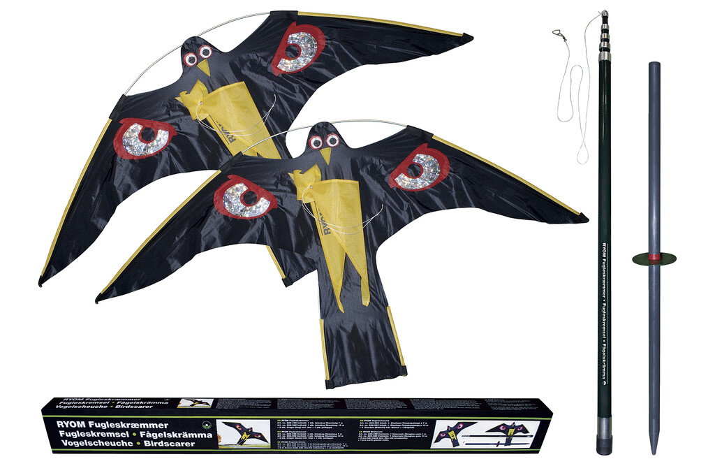 Vogelschreck-Set mit 2x Drachen & 7m-Stange | RYOM