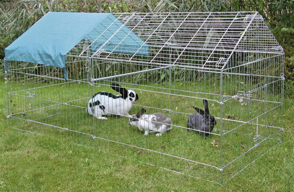 KERBL Freilaufgehege mit Sonnenschutz 220 x 103 x 103 cm