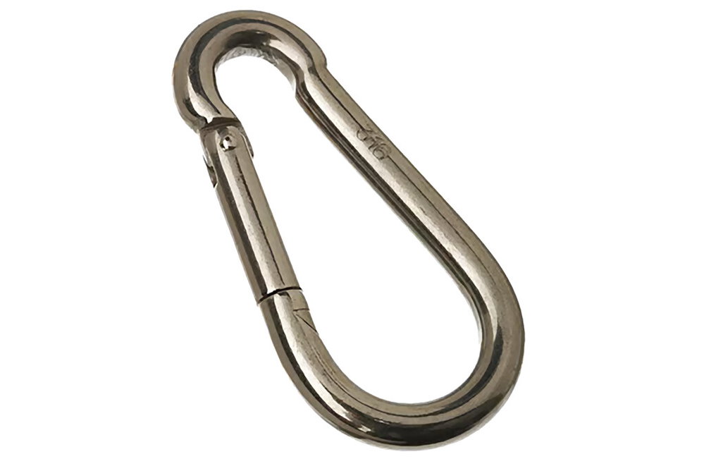 10x Edelstahl-Karabinerhaken AISI 316, 8 × 80 mm