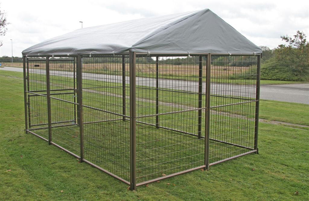 Hundezwinger Hundegehege mit Dachplane 3,6x2,4m
