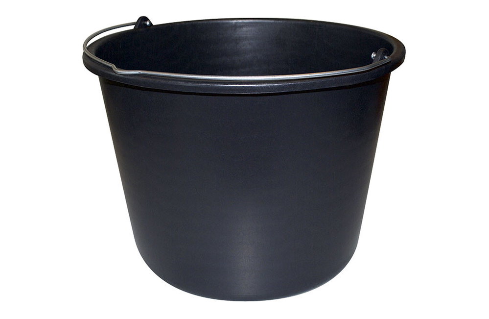 Schwarzer Eimer, 12 Liter 
