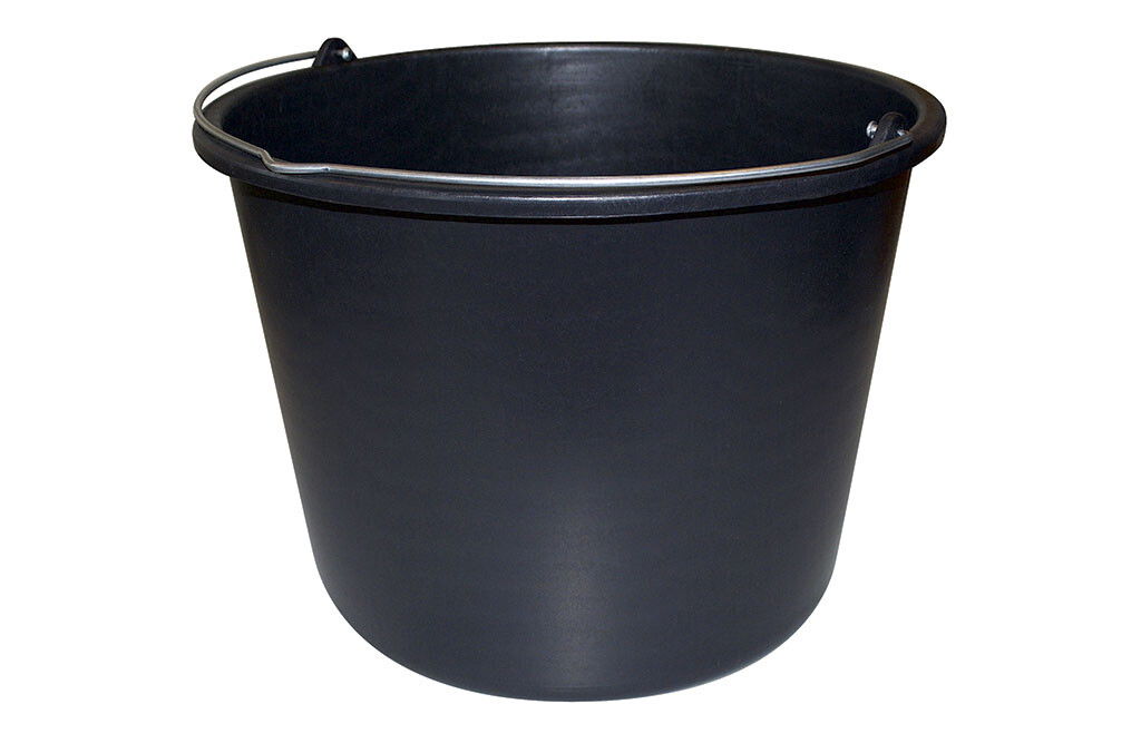 Schwarzer Eimer, 12 Liter 