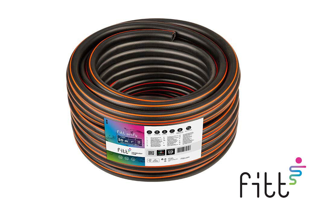 50m Wasserschlauch 1" in schwarz, 30 bar