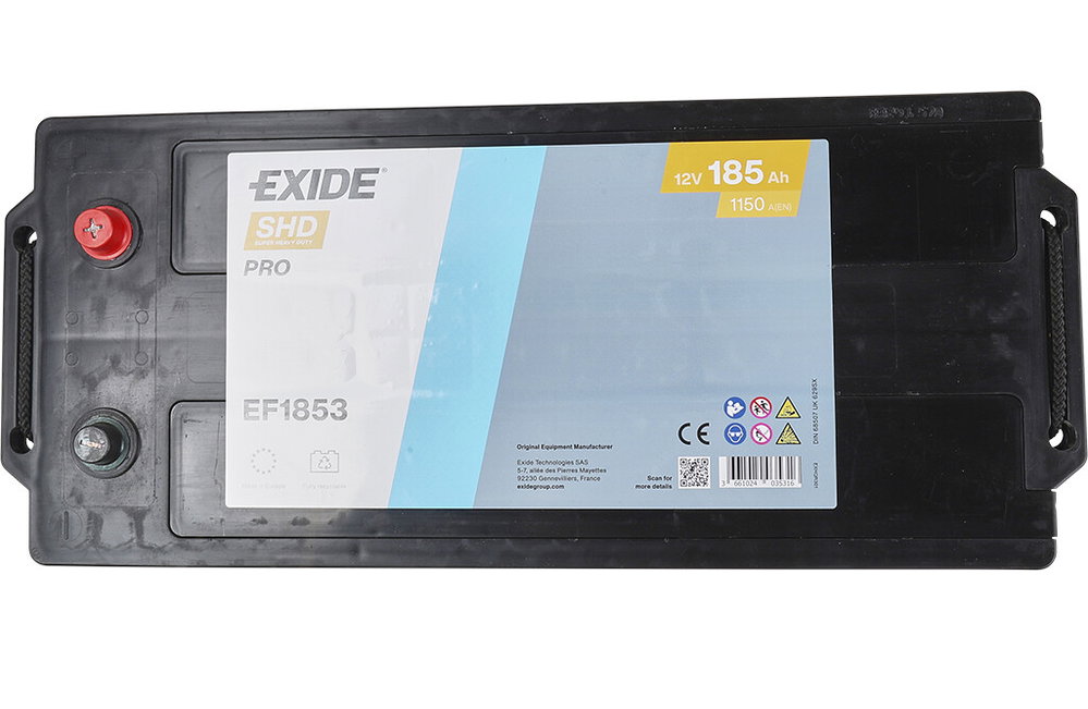 Exide Power PRO LKW-Batterie EF 1853, 12V 185Ah