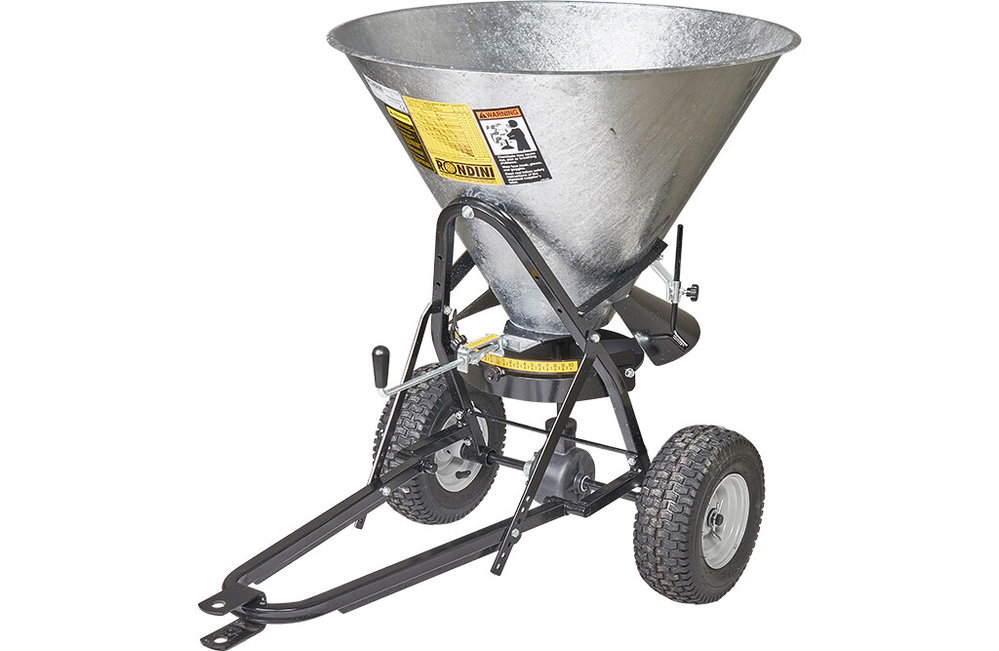 Streuwagen Anhänger SPT-100, 100 Liter, für Rasentraktor Quad & ATV | Rondini