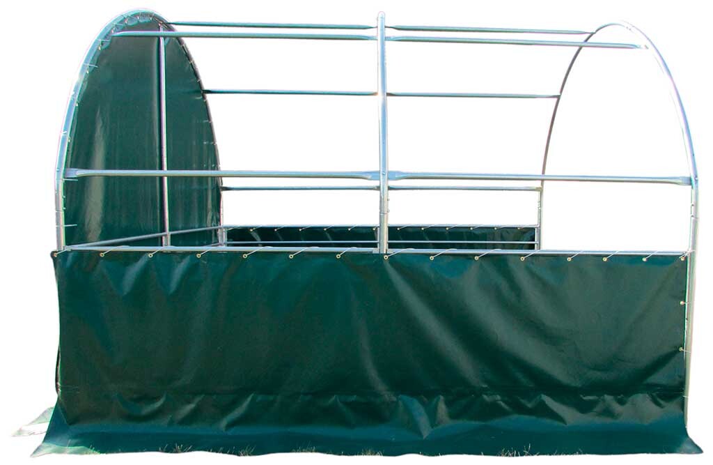 Weidezelt 4x4x3,15m, Weideunterstand mit PVC-Plane, offene Seiten
