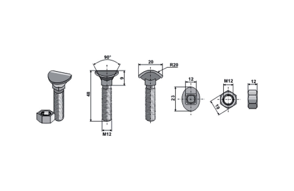 Spitzbolzen, 12 x 60