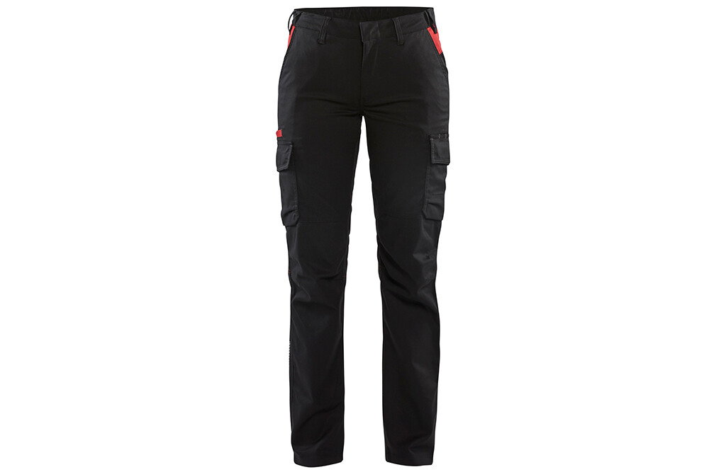 Blåkläder Damen Stretch-Hose, industrial, schwarz-rot