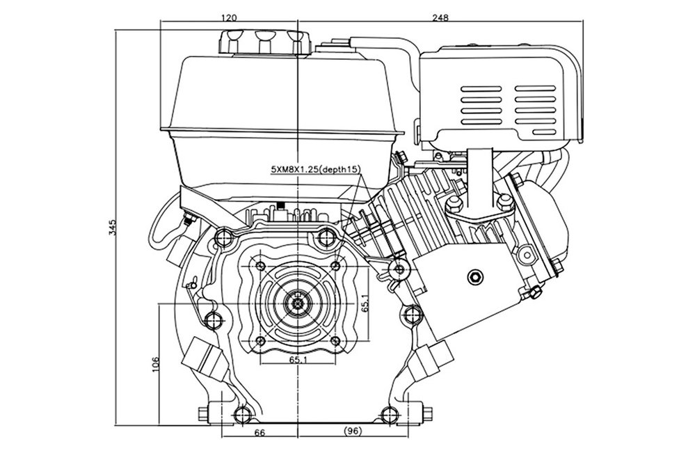 Benzinmotor G210FA 7PS 212cm³ | Loncin