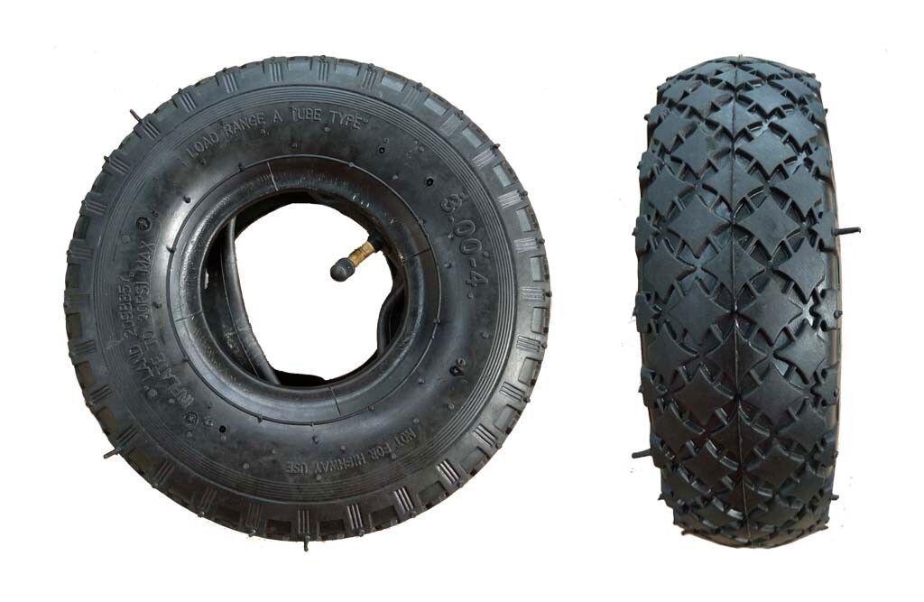 Reifen m/Schlauch, 3.00x4"-4