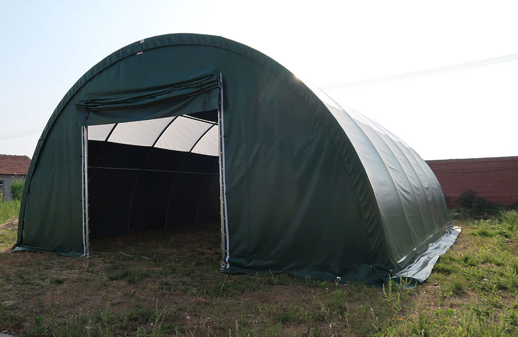 Rundbogenhalle 12 x 9,15 x 4,5m, PVC-Plane 610 g/m²