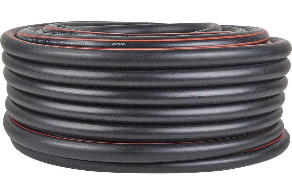 50m Wasserschlauch 1" in schwarz, 30 bar