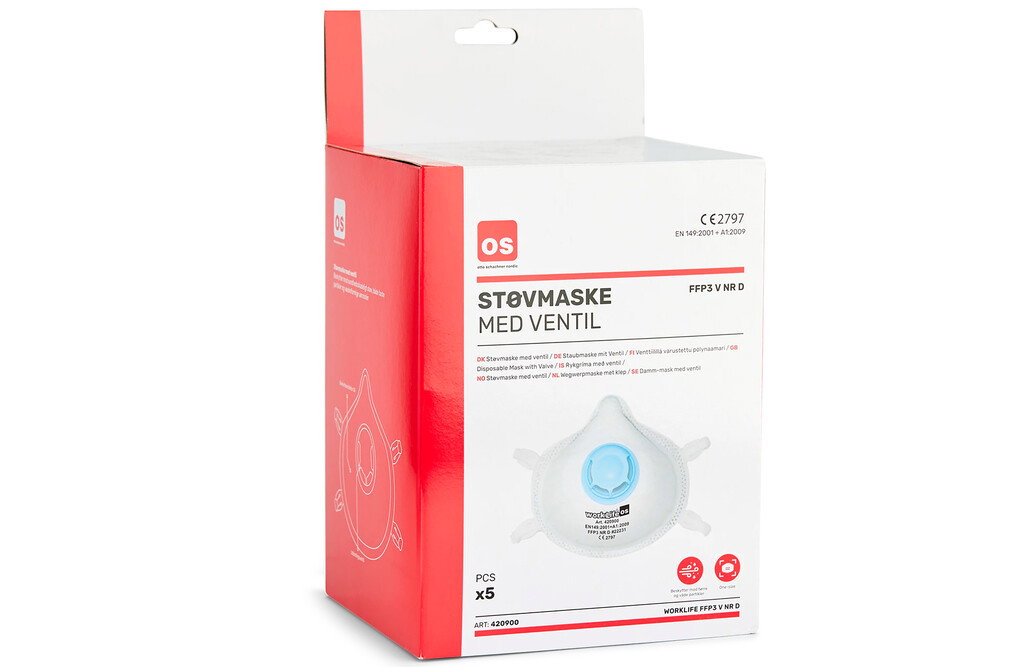 Staubmasken mit Ventil, FFP3, 5 Stück