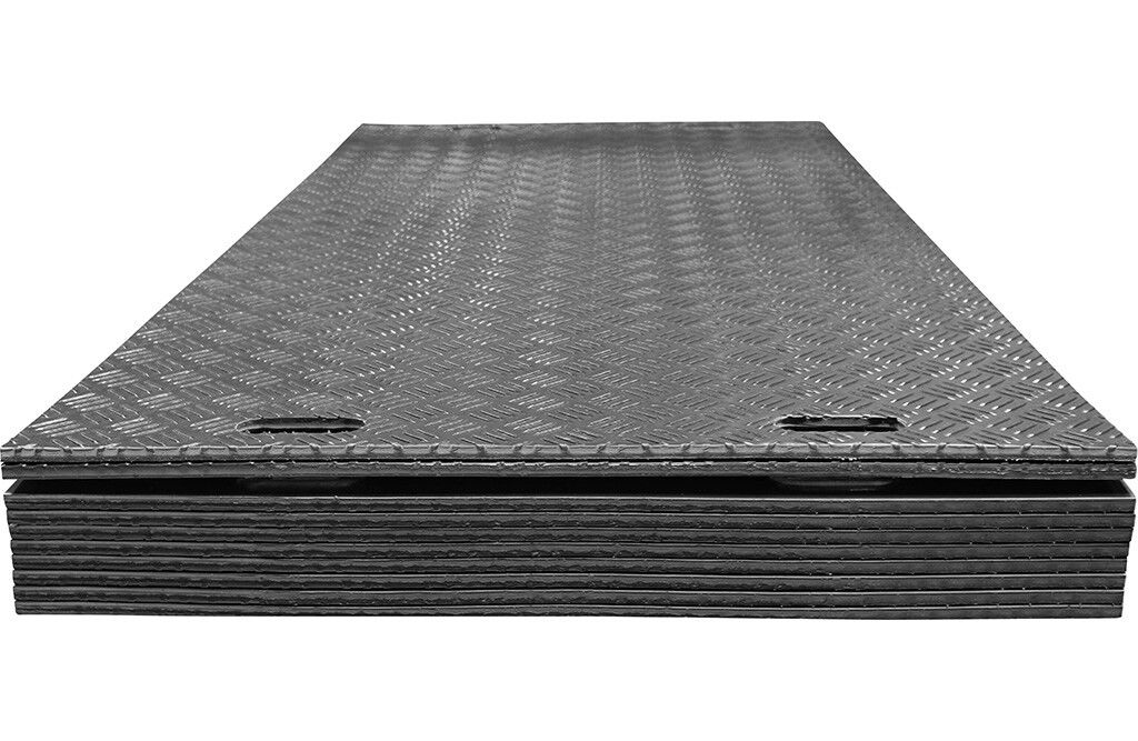10x Überfahrplatten 30T, Fahrplatten Kunststoff 240x120x1,5cm 