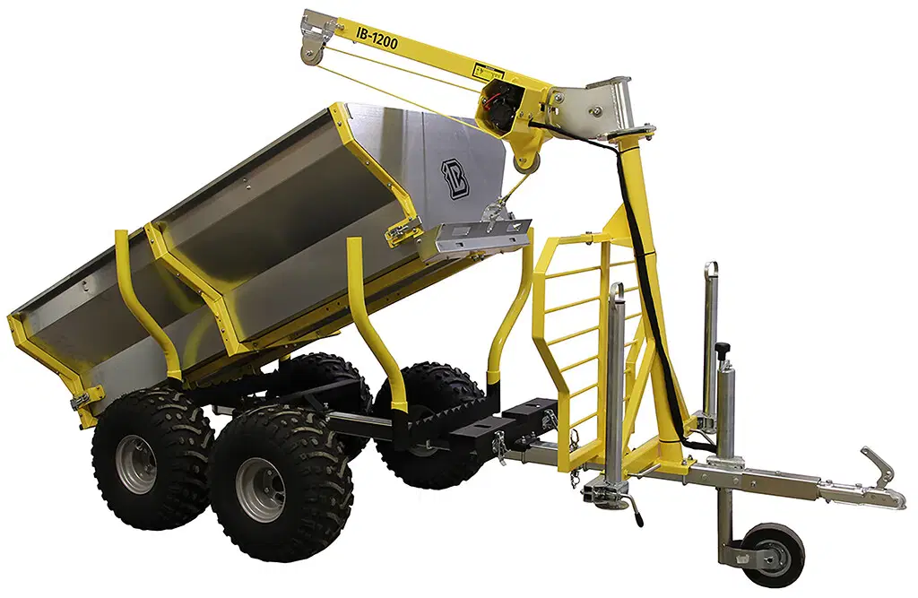 Rückewagen für Quad ATV mit Kran und Lademulde, 1.200 kg