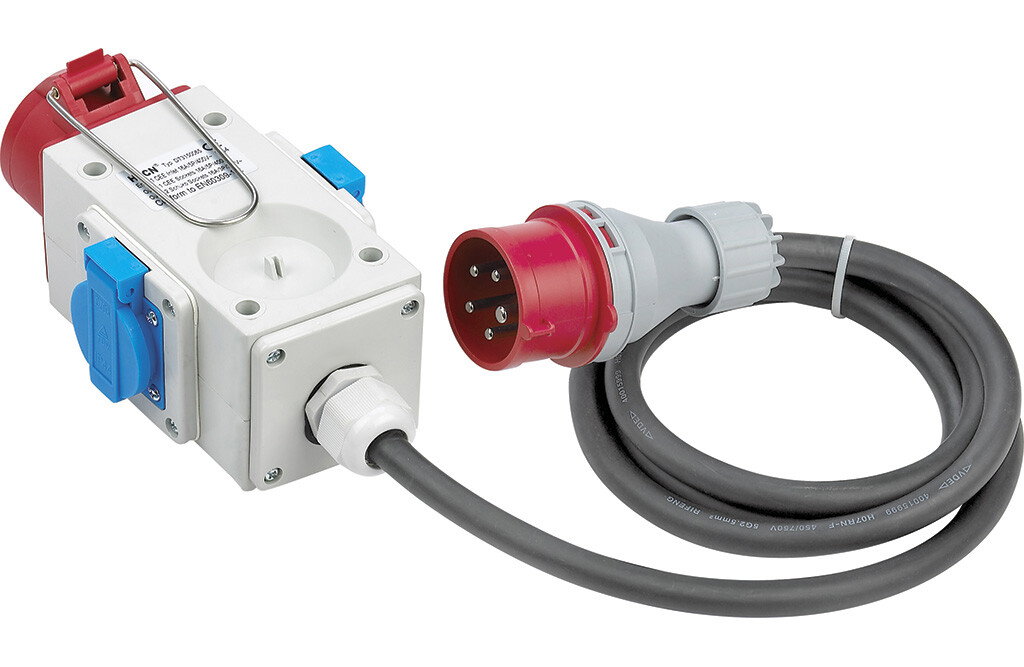 400V CEE-Verteiler, 5-polig, für 1 x 400V und 2 x 230V