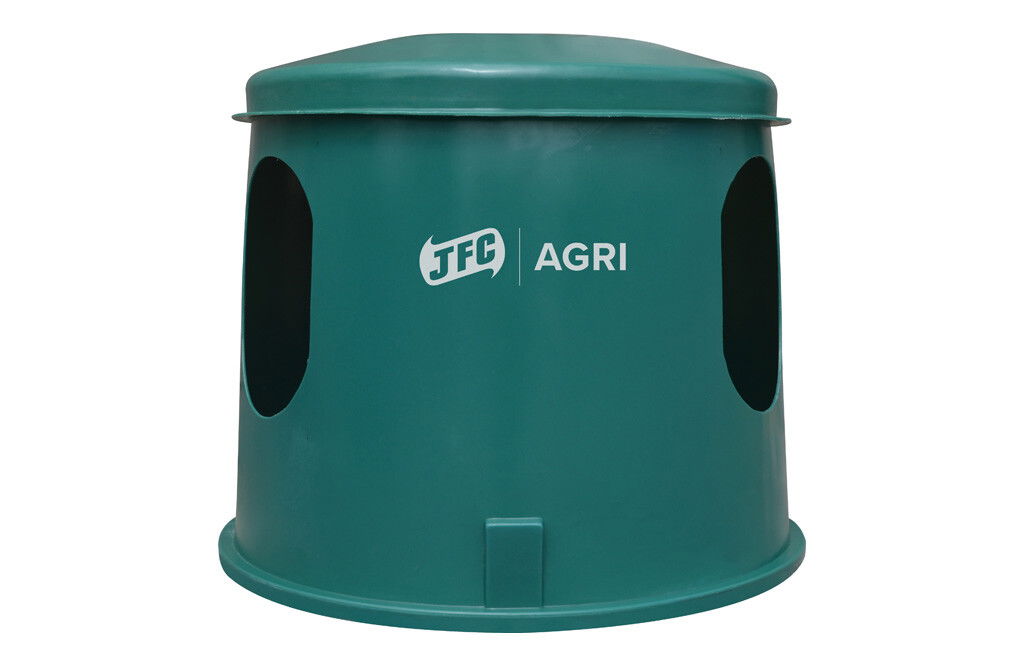 JFC Mini-Heuglocke für Pferde & Ponys, 3 Fressöffnungen, für Rundballen