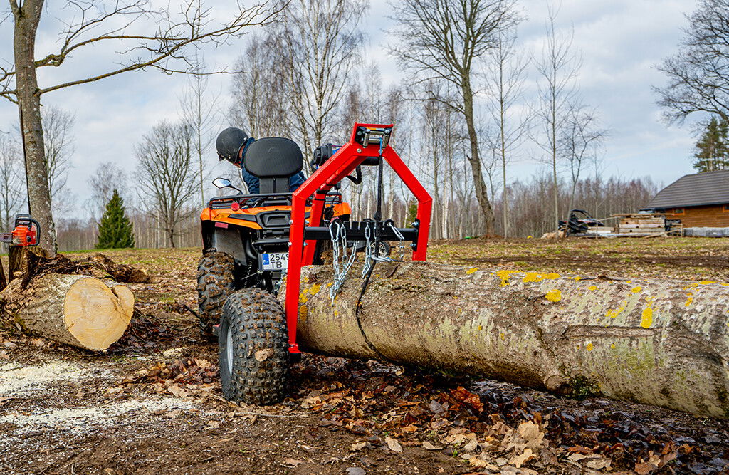 Baumstamm-Transportanhänger, für Rasentraktor & Quad, 500kg