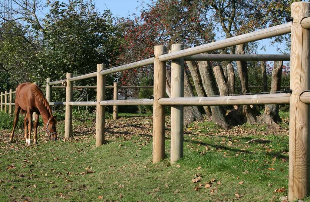 Koppelzaun, Reitplatzzaun aus Holz, Pferdezaun-Set 40m