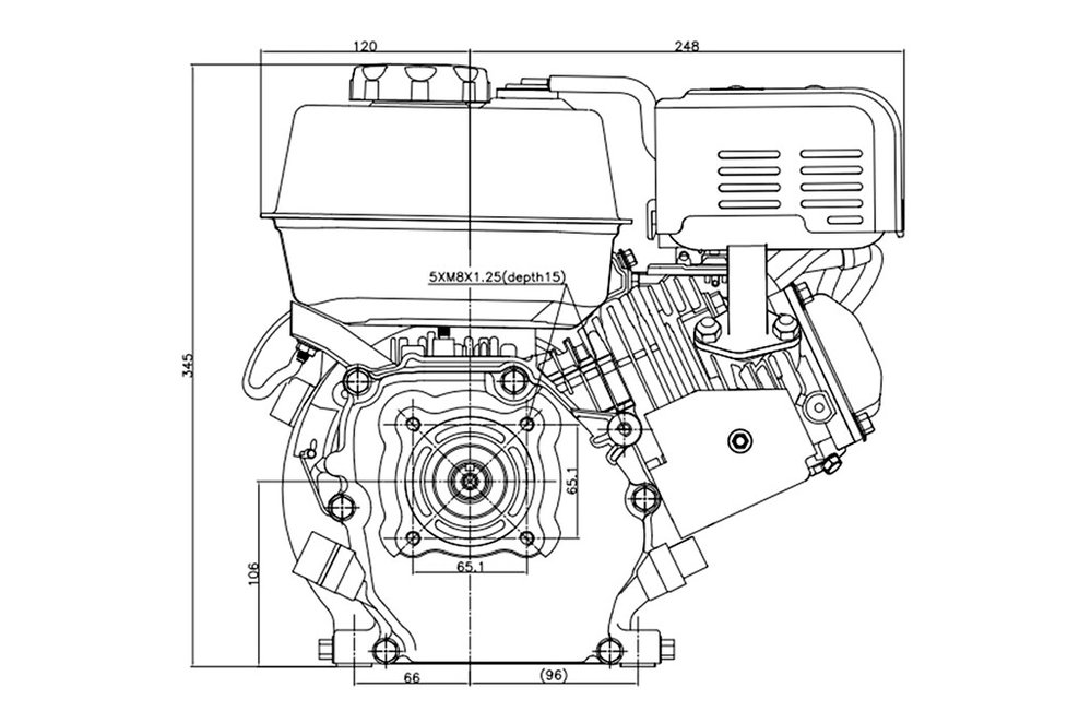 Benzinmotor G210FR 7PS 212cm³ | Loncin 