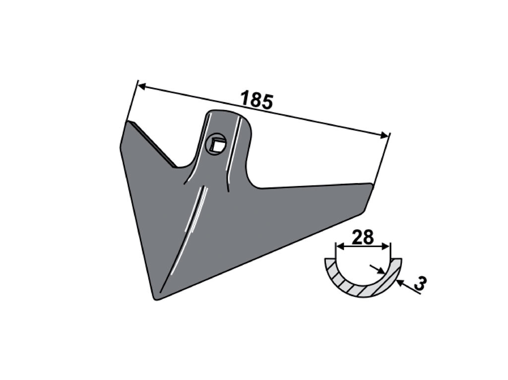 Kongskilde Reinigungszinken, 185 mm
