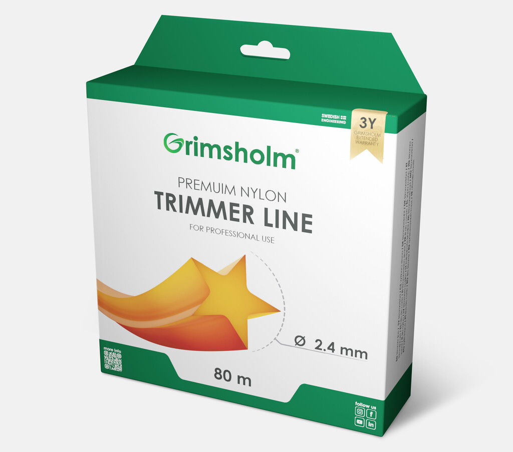 Trimmerkabel, Stern, orange, 2,4 mm, 80 m