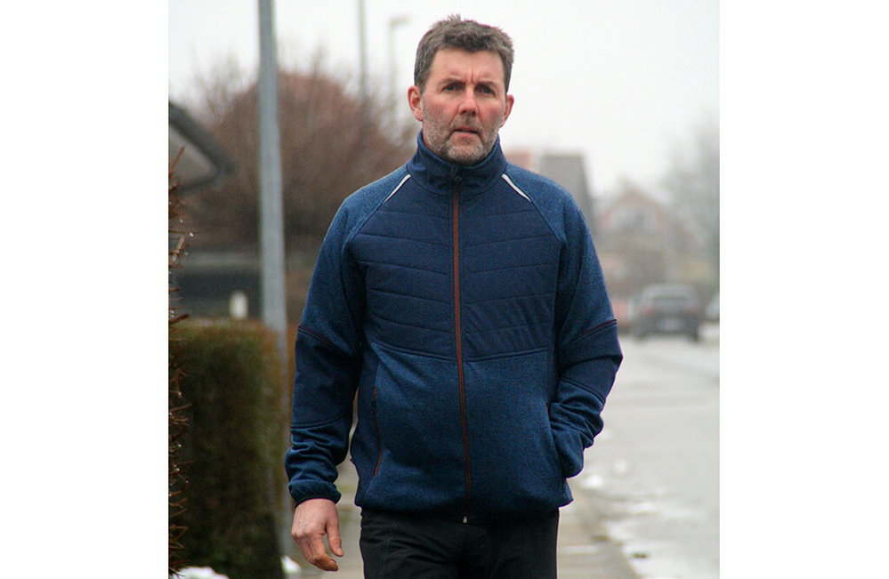 Lyngsøe Strickjacke mit Softshell blau Größe 4XL