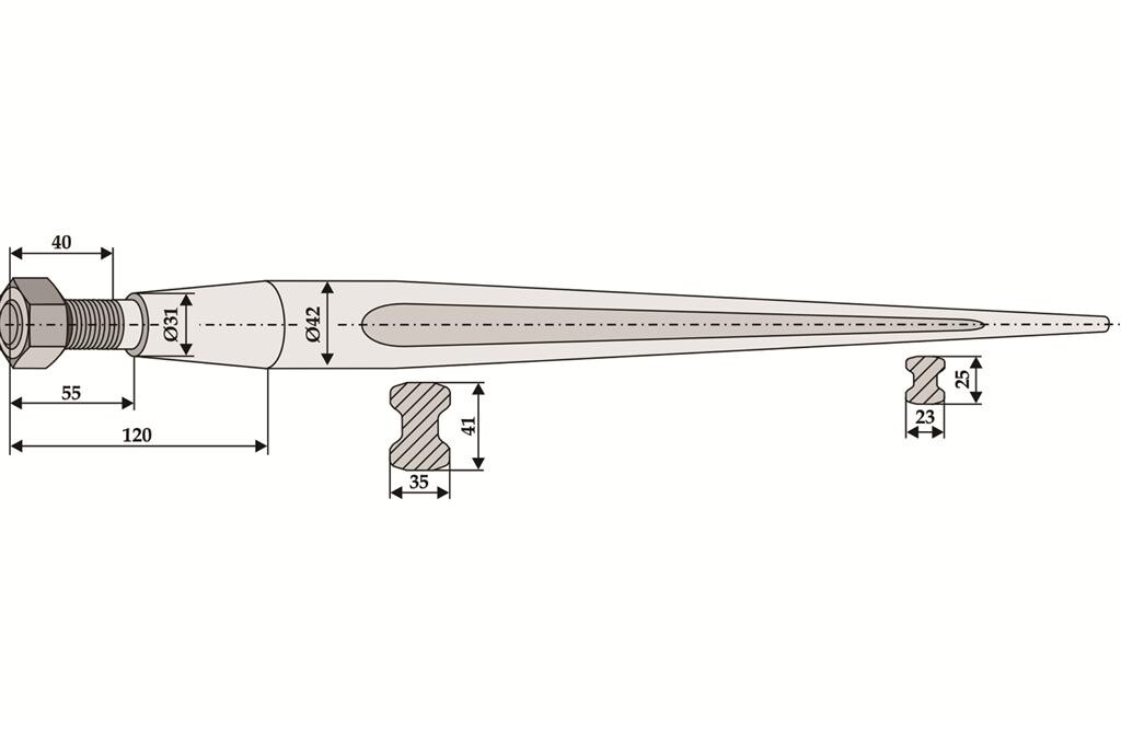 Spitzer Zinken, M28 X 1.200