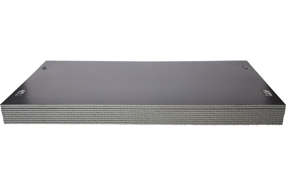 10x Überfahrplatten 30T belastbar, Fahrplatten Kunststoff 200x100x1,5cm