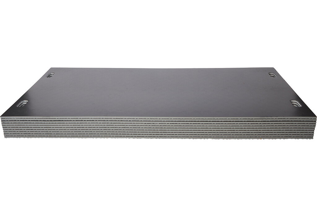 10x Überfahrplatten 30T belastbar, Fahrplatten Kunststoff 200x100x1,5cm