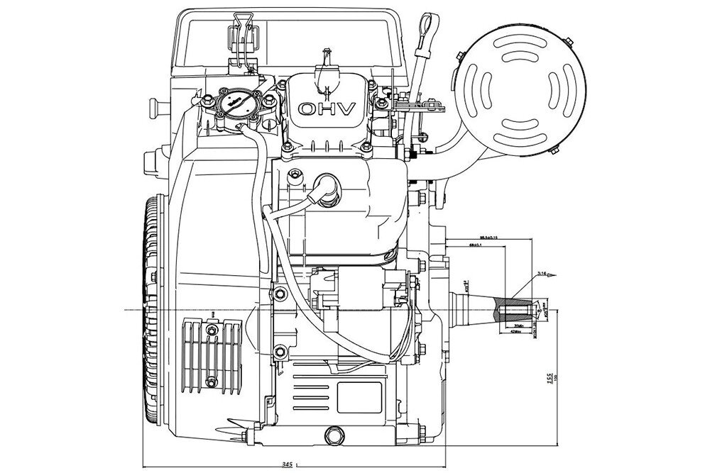 Benzinmotor LC2V80FD 27PS 764cm³ | Loncin