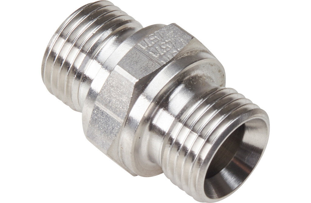Brustnippel, Hochdruck. 3/8". Rostfrei