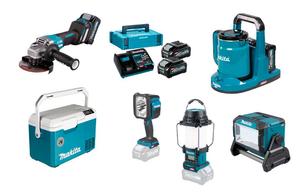 Makita 40V Winkelschleifer-Kit, inkl. Akkus und Zusatzartikel