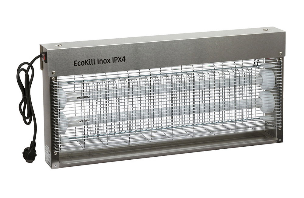 KERBL elektrischer Fliegenvernichter EcoKill Inox IPX4, 2x20W 230V