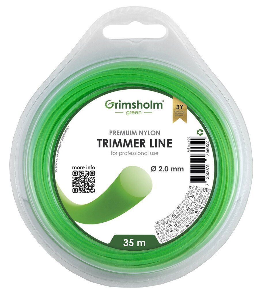 Trimmerschnur, rund, grün, 2,0 mm, 35 m