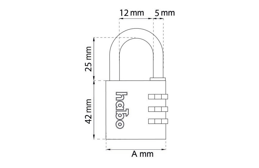 Vorhängeschloss mit Code, 28 mm