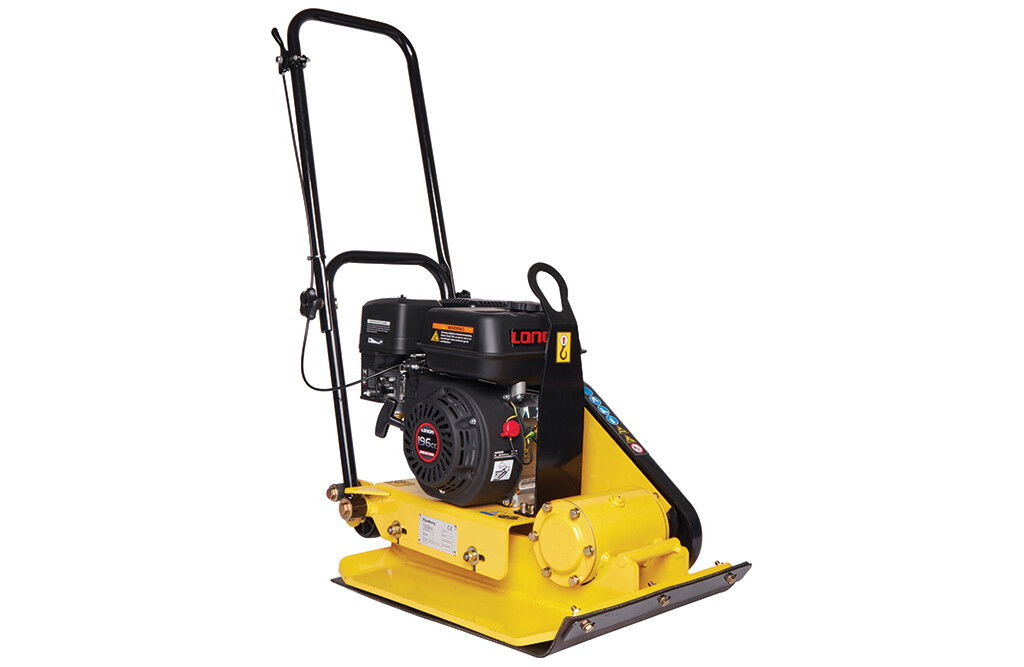 Rüttelplatte Benzin 78kg, 12kN 5,7PS, Rüttler mit Gummimatte