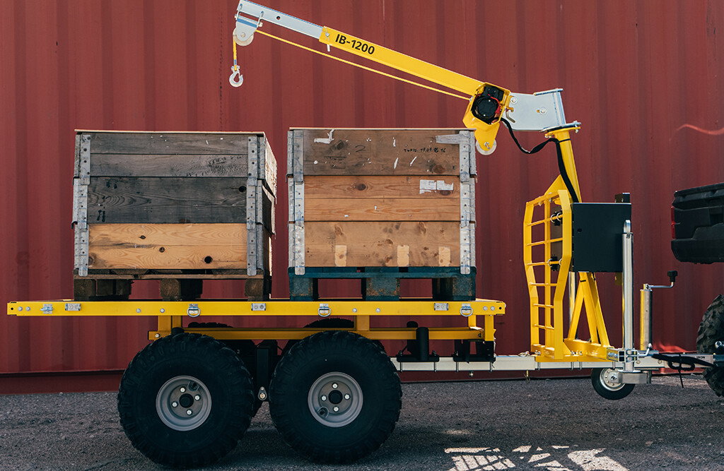 Kran für Rückewagen IB1200, 300kg Traglast