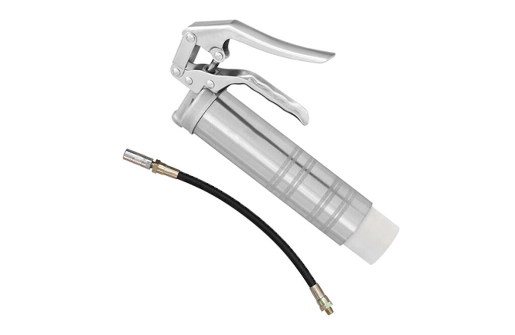 Einhand-Fettpresse für Fettkartuschen mit Gewindeaufsatz