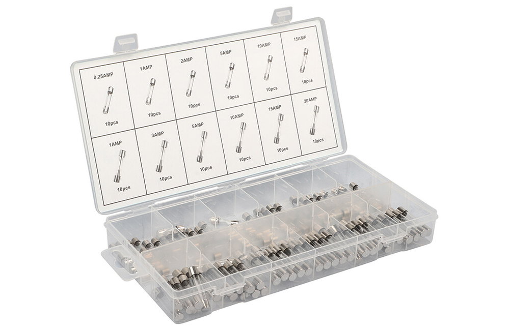 120x Glasssicherungen, 0,25 - 20 Ampere