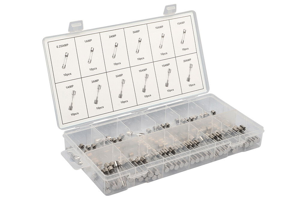 120x Glasssicherungen, 0,25 - 20 Ampere