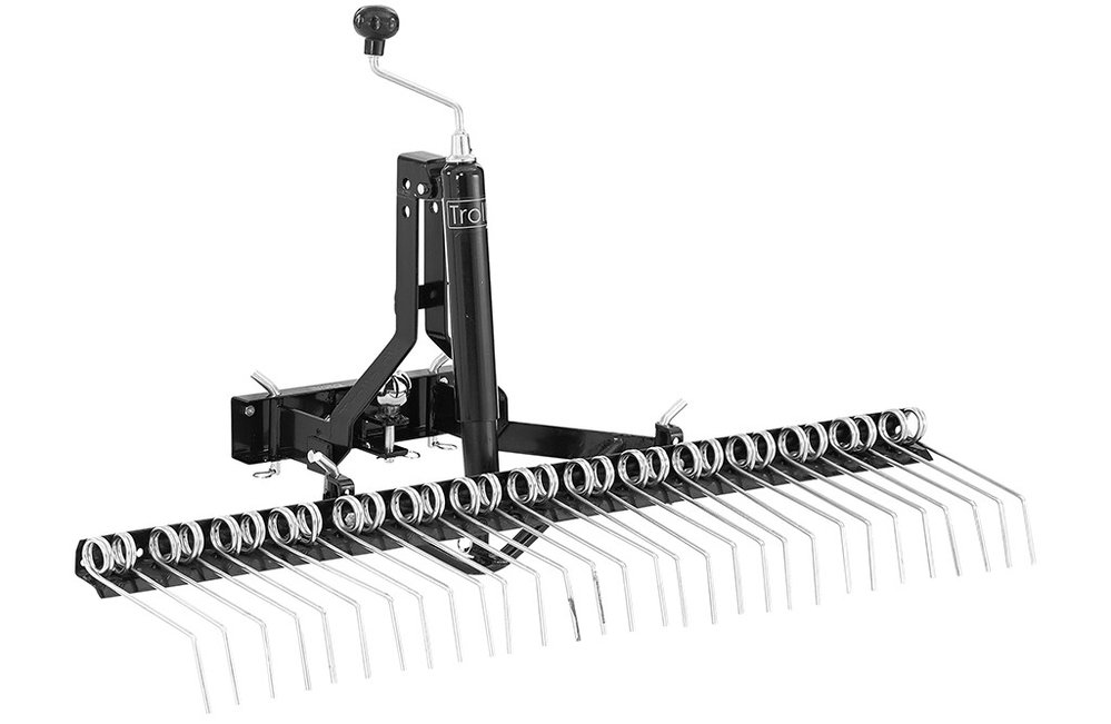 Trolla System Hofrechen 120 cm mit Spindel für Rasentraktor & Quad