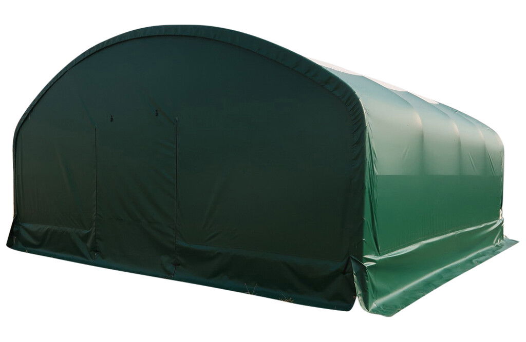 Weidezelt 8x8x4m, Weideunterstand mit PVC-Plane, geschlossene Front